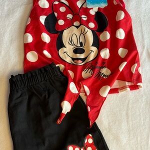NWT Disney Minnie Mouse 2-Piece Outfit – “I’m Bowtiful” Set (8–9Y)